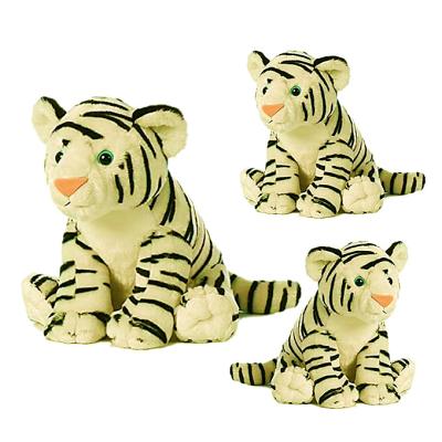 China New Gray White Tiger Stripe Stuffed Plush Doll 25cm Soft Plush Doll for sale