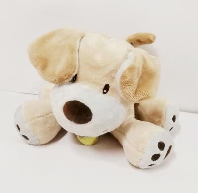 China Cheap Plush Stuffed Cute Promotional Plush Dog Gifts Mini Lie On Little Yellow Dog Kid for sale