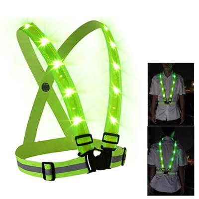 China 100% Brand New Reflective Night Safety Running Adjustable Elastic Cycling Straps Vest for sale