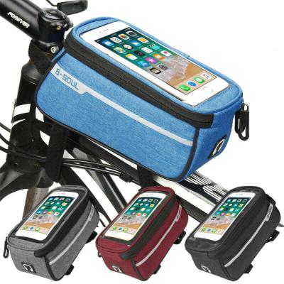 China Universal Phone Holder Bicycle Accessories Bike Frame Bag Waterproof Bike Cell Phone Mount Handlebar Bag for sale