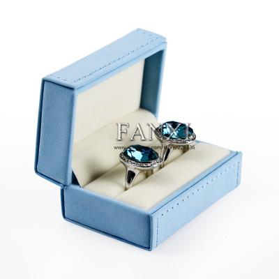 China 5 Function Options Custom Blue Leather Jewelry Exquisite Fashionable Luxury Blue Leather Jewelry Boxe Package Case Jewelry Packaging Box Present Box for sale