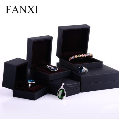 China Jewelry Box/Jewelry Packaging Case FANXI Black Plastic Paper Gift Packaging Boxes For Wedding Ring Pendant Bracelet Bangle Holder Logo Jewelry Box Custom Made for sale