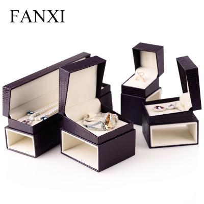 China FANXI China Gift Box Manufacturer Fancy Leatherette Paper Plastic Gift Drawer Packaging Boxes Exhibitor Plastic Jewelry Box for sale