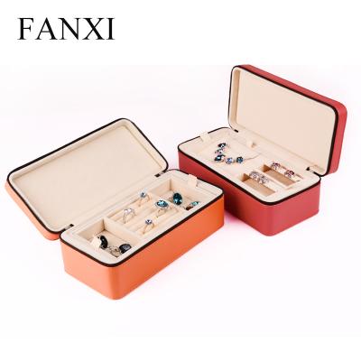 China Wholesale Custom Plastic Leather Wrapped With PU Jewelry Cases For Ring Earrings And Pendant Leather Jewelry Case for sale