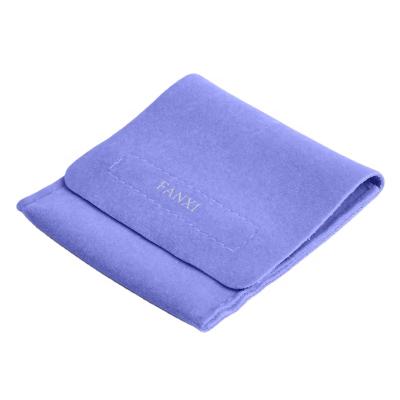 China FANXI Jewelry Maker Purple Bag Sticker Jewelry For Ring Earring Necklace Gift Package Bag Velvet Pouch With Double Core for sale