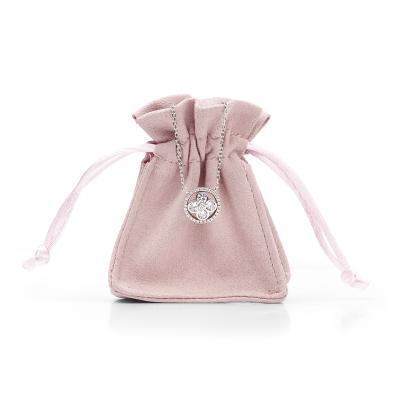 China FANXI Jewelry Custom Wholesale Light Pink Microfiber Jewelry Bag Ring Earrings Bracelet Necklace Gift Package Drawstring Jewelry Pouch for sale