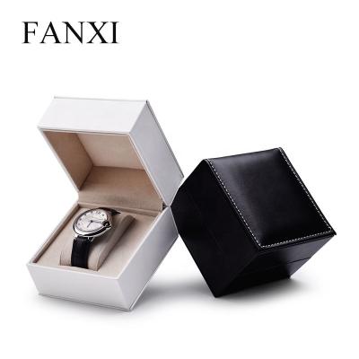 China Jewelry Strorage FANXI Factory New Launch Watch Packing Custom Made High Quality Logo Leather Velvet Watch Box And PU Insert for sale