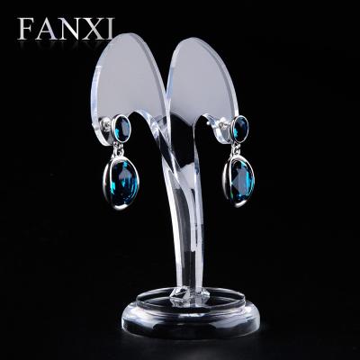 China Creative Design Y Shape Acrylic Earrings Stand FANXI Wholesale Custom Unique Design Ear Stud Jewelry Display Stand Stand Clear Acrylic Earrings Display Rack for sale