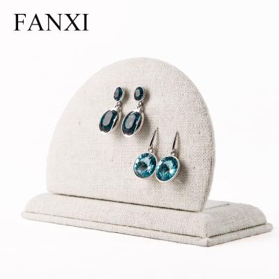 China Beige Canvas Earrings Display Stand Prop with New Custom Pierce Earrings Pads Ear Stud Exhibitor Rack Shelf FANXI 2016 Beige Canvas Earrings Display Stand earring jewelry stand prop for sale