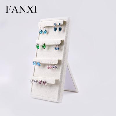 China Component Board With Support Frame FANXI China Supplier Cream Color Canvas Earring Jewelry Display Earring Display Earring Holder for sale