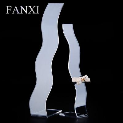 China Transparent or Black Wave Shape Acrylic Hairpins Display Rack Stand FANXI Custom Jewelry Display Props For Boutiques Shop Showcase Transparent Acrylic Hairpin Display for sale