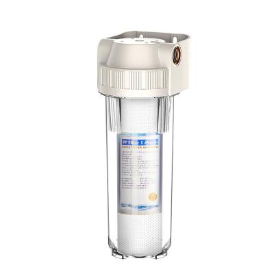 China Commercial use 10-inch Filter Bottle Plastic Transparent Filter Bottle Slim Water Filter Housing for Water Purifier System for sale