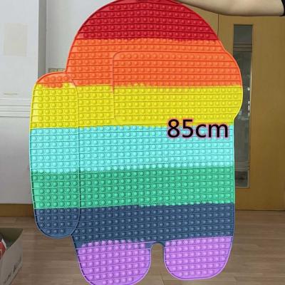 China Silicone 85cm Among Us Rainbow Jumping Toy Rainbow Among Us Push Popper Push Pop Bubble Popper Silicone Toy for sale