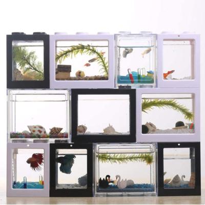 China DIY TOY Starter Aquarium for small children decoration adult desktop aquarium building blocks for sale