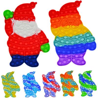 China 28cm Rainbow Silicone Push Bubble Noise Giant Popper Santa Claus Mega Huge Sensory Toys Mega Moveable Person for sale