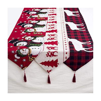 China Home.hotel.indoor Lighting Decoration Cotton and Burlap Buffalo Check Table Runner for Family Dinners or Gatherings Christmas Elks Table Runner for Christmas Decorations for sale