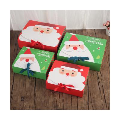 China 2021 Recyclable Packaging Folding Santa Printing Christmas Gift Box Eco-Friendly Cookies Paper Candy Paper Boxes for sale