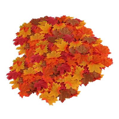 China Deracotions 200pcs 8cm Autumn Maple Leaves Mixed Fall Artificial Thanksgiving Colored Leaf for Weddings Supplies Flower Garlands Decorative Maple Leaves for sale