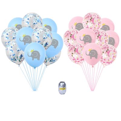 China Party Decorations 10pcs Elephant Latex Balloon Pink Blue Confetti Balloons Baby Shower For Boy Girl Gender Reveal Kids Birthday Party Decorations for sale