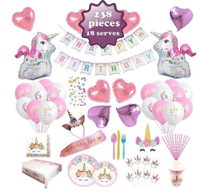 China Unicorn Party Supplies and Paper End Plates for Unicorn Party Decorations Set Girl's Birthday Best Value for Create Unicorn Theme for sale