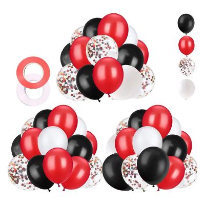 China Party Decorations 62pcs Red Black Confetti Balloons Kit For Baby Shower Birthday Quinceanera Graduation Party Decorations Supplies Latex Balloon for sale