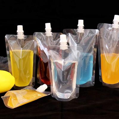 China Recyclable Plastic Pocket Holder Spout Drinking Portable Concealable Liquid Reusable Jelly Coffee Water Bag Wine Milk Flasks for sale