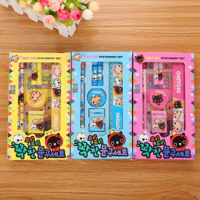 China Professional Direct Plastic Student Case 7 Factory School Supplies Stationery Set Gift Box For Children for sale