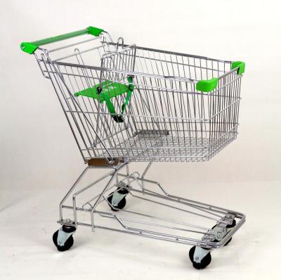 China Unveiling MOQ 20 PCS Chrome Plating Asian Style 100L Shopping Trolley Cart For Chain Supermarkets for sale