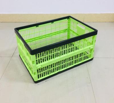 China MOQ 500 PCS 38L Plastic Foldable Hand Basket, 38L Folding Carry Shopping Basket for sale