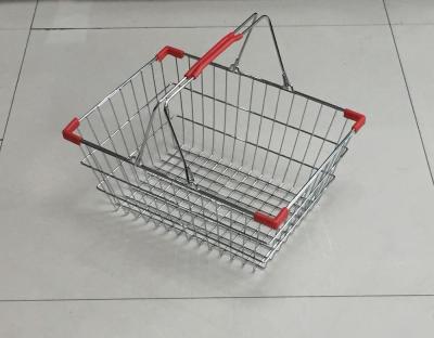 China MOQ 100 PCS 17L wire baskets with two handles for supermarket 17L for sale