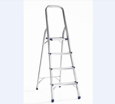 China MOQ 20 PCS Folding Ladders Home Use Household Aluminum 4 Step Ladder With Handrail, 4 Step Attic Foldable Ladder With Handle for sale