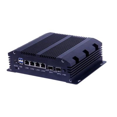 China Intel processor embedded pfsence 3865u 6th mini firewall pc with optifical 4lan 2sfp fiber ports for data server 182*156*58MM for sale