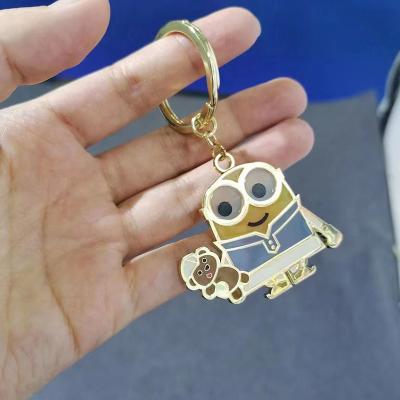 China Souvenir Gifts Promotion Cartoon Design Key Chain Cute Animal Soft Enamel With Key Ring Accessories Custom Size Gold Plating for sale