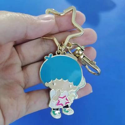 China Cute Design Soft Enamel Souvenir Gifts Promotion Cartoon Key Chain With Zinc Alloy Metal Accessories Custom Size Gold Plating for sale