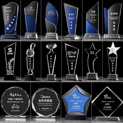 China China Customized K9 Crystal Trophy Star Decorative Glass Award Sports Events Souvenirs Annual Meeting Awards Music Crystal Trophy for sale