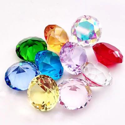 China Europe Wholesale 30mm Crystal Diamond Jewelry Displays Photo Props Centerpieces Decoration Treasure Gems Jewel Glitter Paperweight for sale