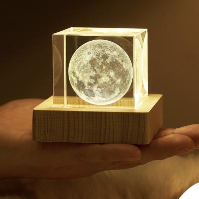 China China Wholesale 3d Laser Engraving Crystal Cube 50mm Universe Earth Galaxy Crystal Souvenir Opens Valentine Wedding Ornaments Gifts for sale