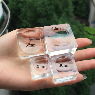 China China Square Dimple Crystal Ball Bases Variety Glass Clear Glass Trapezoid Crystal Glass Display Crystal Ball for sale