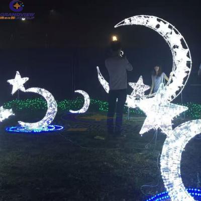 China Commercial Use Grandview Ramadan Decorations Outdoor Led Moon Star Holiday Pattern Light Lights for sale