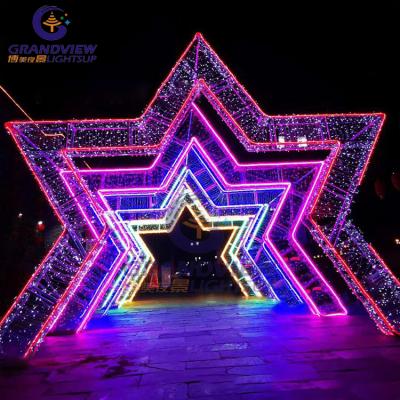 China Commercial use 2022 new street patterns light up holiday tunnel lights adjust Ramadan lights decorations for sale