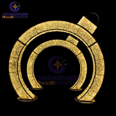 China New Design Commercial Outdoor Street Use Christmas LED 3D Arch Pattern Decorative Lighting Lights for sale