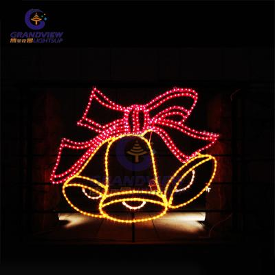 China Commercial Use Outdoor Waterproof 3D Pattern 2D Christmas Bells Light Up For Christmas Decoration for sale