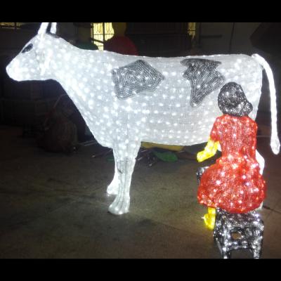 China Regular Shine Patterned 3D Cow Milk Through Outdoor Maid Christmas Lights For 12 Days Of Christmas for sale