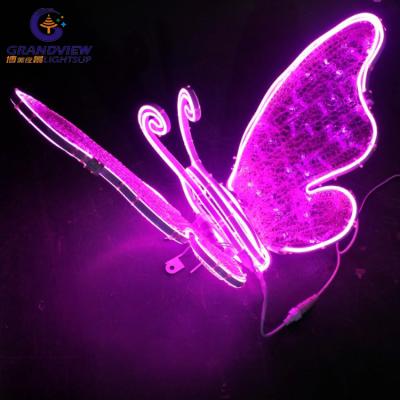 China Commercial Outdoor Use 24V 220V 110V Waterproof Spring Decorate Colorful LED Pattern Butterfly Light for sale