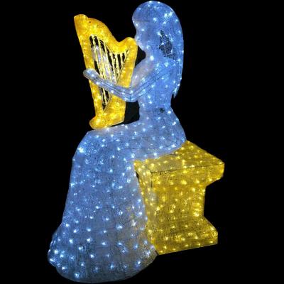 China Outdoor commercial use decoration waterproof 3d design led lights Angel Motif Sculpture Light for sale