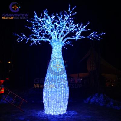 China Outdoor Commercial Use P65 Crystal White Artificial LED Pattern Tree Lights 24V Christmas LED for sale