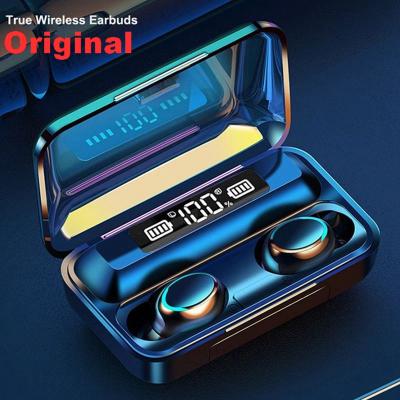 China Waterproof Headphones Mini True Wireless Earbuds F9-5c Tws V5.0 Headset Touch Control Stereo Sports Gaming Headphones Support 9d Earbuds for sale