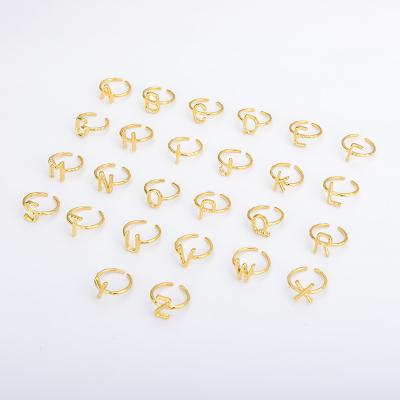 China Fashion UNIQUE Go Party 2021 Fashion Ring Letters Stainless Steel Gold Couple Rings for sale