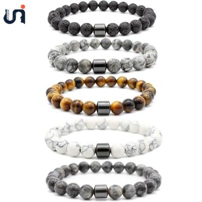 China FASHIONABLE UNIQUE hot selling custom charm bracelets jewelry sets men women magnet beaded bracelets for sale