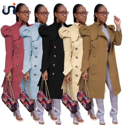 China 2021 Viable UNIQUE Trendy Ladies Coat Single Breasted Color Tracksuit Long Anorak Spring Women Jacket for sale